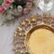 GOLD 6 Round 13" Lace Pattern Decorative Plastic CHARGER PLATES
